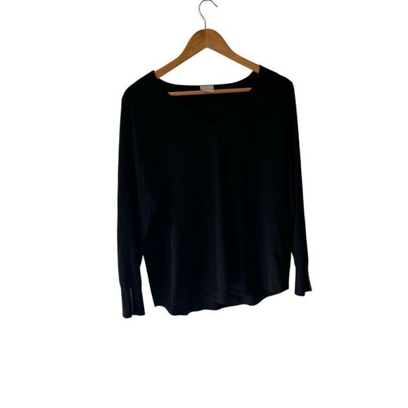 Chicos v neck black sweater with rhinestones on sleeve size Large Chicos size 2 - Picture 5 of 9